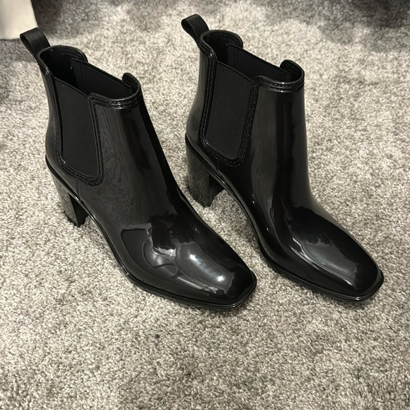 Jeffrey Campbell Shoes - never been worn patent waterproof boots